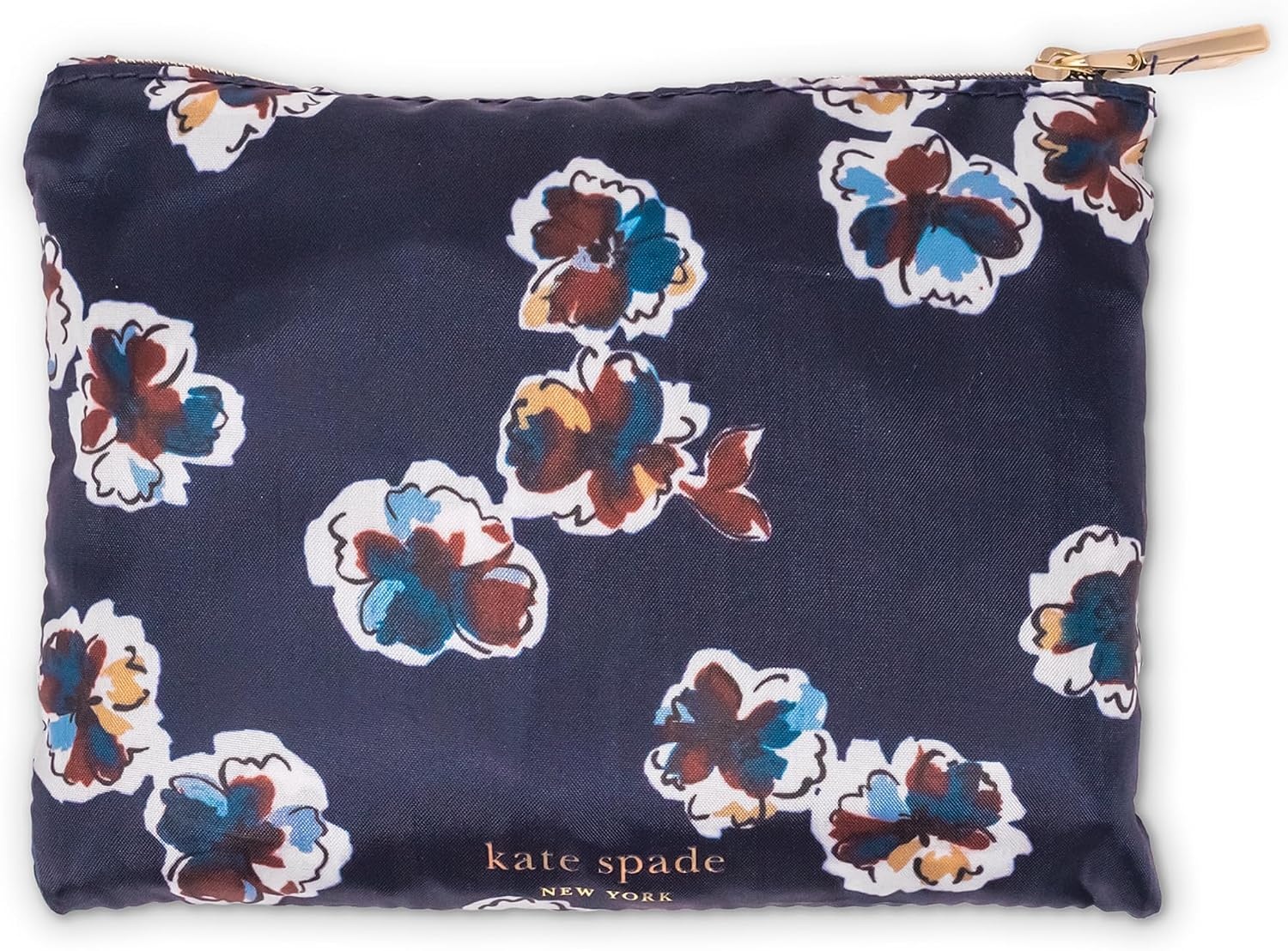 image:imagekate spade new york Reusable Produce Bags Shopping Tote with Zipper Storage Pouch Lightweight Foldable Grocery BagWatercolor Ditsy