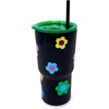 image:imagekate spade new york 20 Ounce Insulated Tumbler for Cold and Hot Drinks with Reusable Straw Stainless Steel Travel Cup with Slide Top Lid Ladybug DotGingham Garden