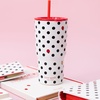 image:imagekate spade new york 20 Ounce Insulated Tumbler for Cold and Hot Drinks with Reusable Straw Stainless Steel Travel Cup with Slide Top Lid Ladybug DotLadybug Dot