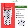 image:imagekate spade new york 20 Ounce Insulated Tumbler for Cold and Hot Drinks with Reusable Straw Stainless Steel Travel Cup with Slide Top Lid Ladybug DotLadybug Dot