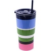 image:imagekate spade new york 20 Ounce Insulated Tumbler for Cold and Hot Drinks with Reusable Straw Stainless Steel Travel Cup with Slide Top Lid Ladybug DotSunny Day Stripe