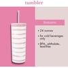 image:imagekate spade new york 24 oz Acrylic Tumbler Watercolor DitsyGoddess Stripe