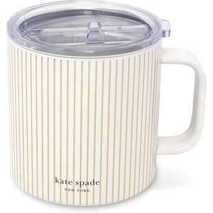 image:imagekate spade new york 16 oz Stainless Steel Insulated Mug Gold PinstripeGold Pinstripe