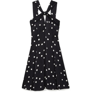 image:imagekate spade new york Womens Enchanted Dot Knotted Halter Mini DressBlack Multi