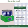image:imagekate spade new york Dog Dish for Food and Water Stainless Steel Bowl with NonSlip Base 2 Cup 16oz Capacity Small Pet Food Bowl or Water Dish for Dogs Navy GinghamNavy Gingham