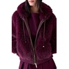 image:imagekate spade new york Womens Faux Fur Hooded Blouson JacketMidnight Wine
