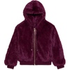 image:imagekate spade new york Womens Faux Fur Hooded Blouson JacketMidnight Wine